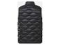 Zwart gewatteerd vest met golvend patroon.