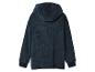 Sweat à capuche en polaire bleu marine avec capuche et poignets élastiques.