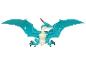 Une figurine de jouet Pteranodon bleue avec des ailes déployées.