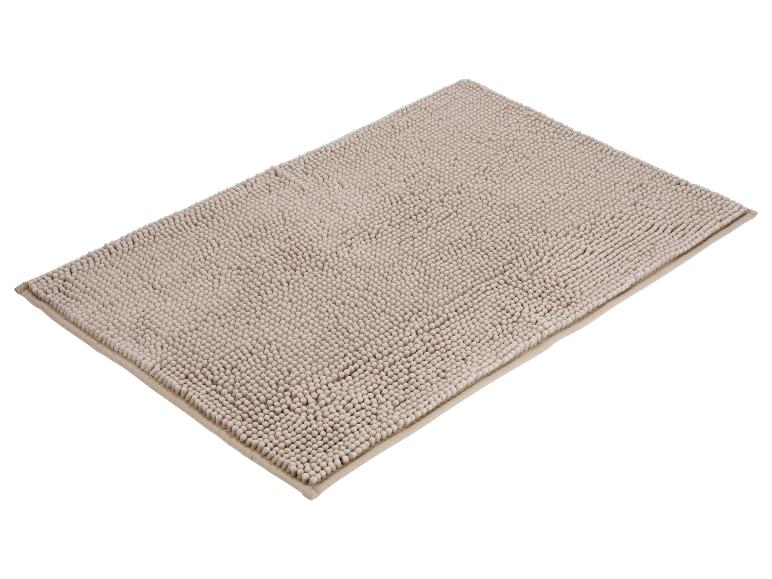 Tapis de bain beige à texture bouclée