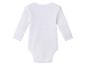 Witte baby romper met lange mouwen, achterkant