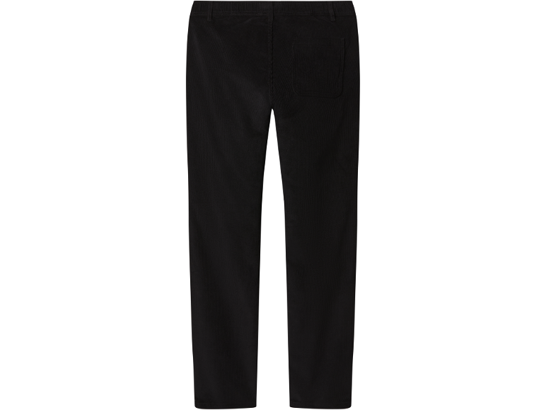 Pantalon en velours côtelé noir avec poche arrière.