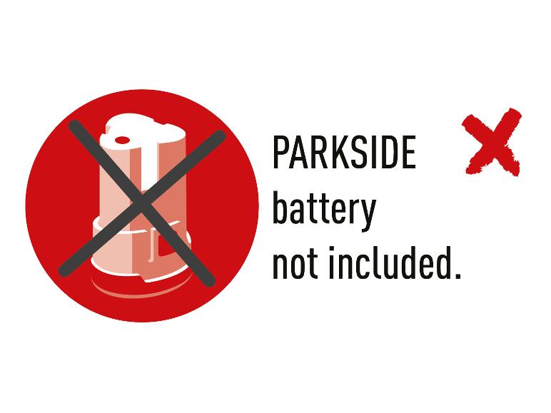Symbool dat aangeeft dat de PARK SIDE-batterij niet is inbegrepen.