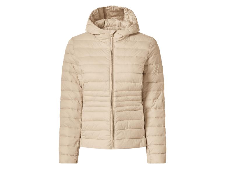 Doudoune beige clair avec capuche et fermeture éclair