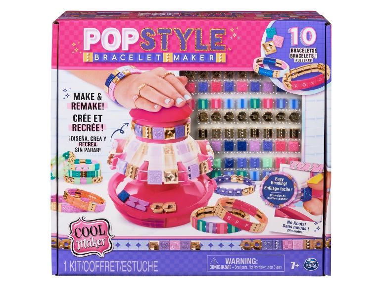 Créateur de bracelets PopStyle avec 10 bracelets, des perles et un outil pour les modifier.
