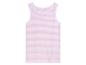 Lichtroze gestreepte tanktop.