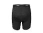 Boxer de sport noirs pour hommes avec une large ceinture élastique et un motif gris, vue arrière.
