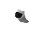 Chaussette courte grise avec bord-côte blanc et talon noir.