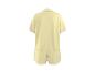 Pyjama deux pièces jaune clair avec détails blancs, vue arrière.