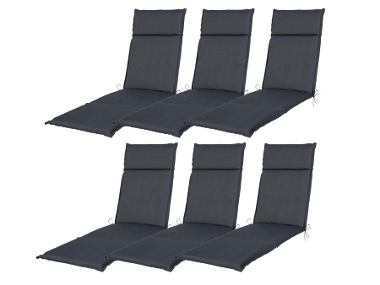 LIVARNO® Set de 6 coussins pour bain de soleil 167 x 50 cm »Houston«