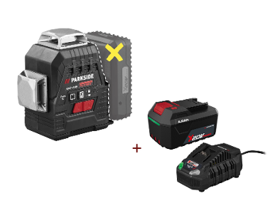 Set PARKSIDE®: Chargeur PLG20, Batterie PAP204 & Niveau laser en croix sans fil PKLLP3360
