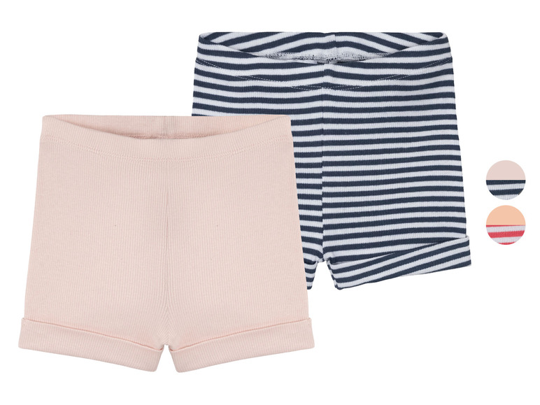 Aller en mode plein écran Set de 2 shorts bébé en un mélange de coton - Photo 1