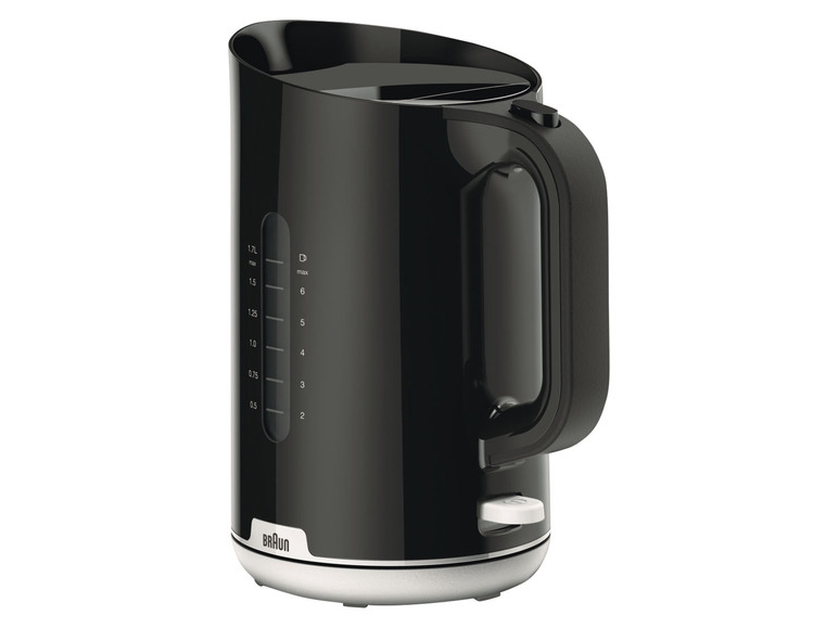 Une bouilloire noire Braun.