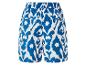 Shorts bleus à motif léopard, style estival.