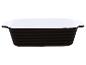Plat de cuisson rectangulaire en céramique noir et blanc avec extérieur nervuré