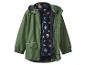 Groen kinderjas met capuchon en fleece voering.