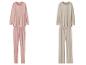 Deux ensembles de hauts à manches longues et pantalons en rose et beige