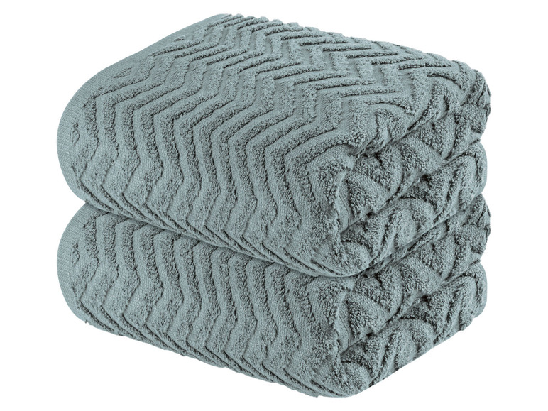 Aller en mode plein écran LIVARNO home Serviette de toilette en éponge, set de 2, 50 x 100 cm - Photo 2