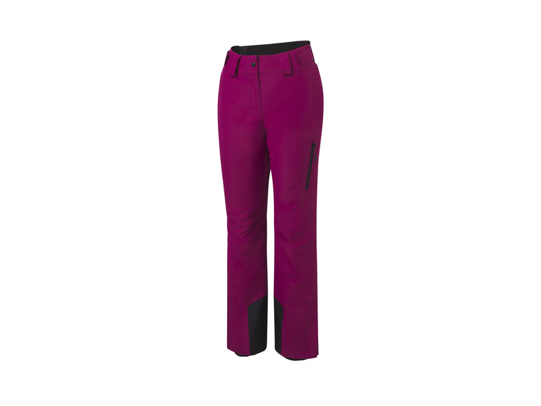 Pantalon de ski rose avec des détails noirs.