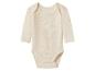 Body bébé à manches longues couleur crème en tissu côtelé