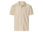Beige poloshirt met korte mouwen voor heren.