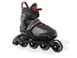 Zwarte inline skates met rode accenten, merk Crivit.