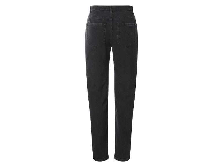 Jean foncé taille haute coupe droite, vue de dos