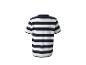 Gestreept T-shirt met korte mouwen voor heren in wit en marineblauw, achteraanzicht.