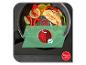 Koekenpan met kip en groenten, temperatuurindicator en 'Cooking for Good'-logo.