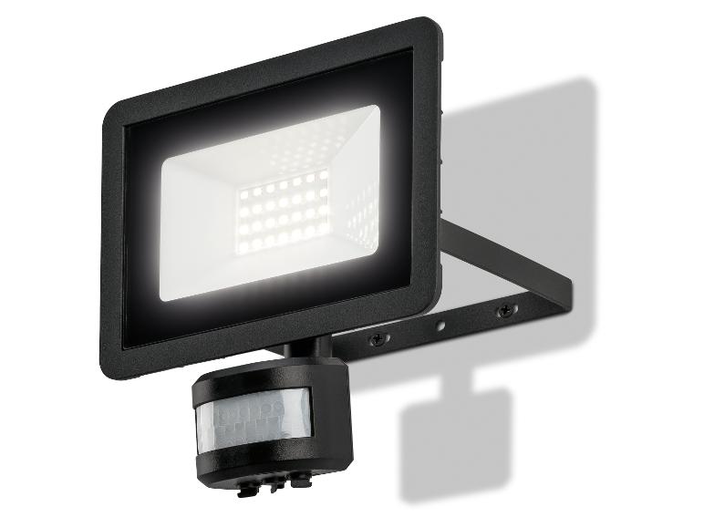 Zwarte LED-schijnwerper met bewegingssensor