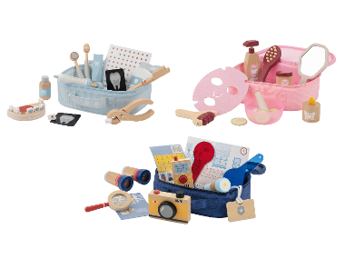 LUPILU® Set dentiste / Set beauté / Set détective en bois
