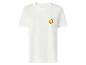 Wit T-shirt met een gele citroen en groene bladprint op de borst.
