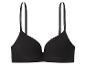Soutien-gorge noir simple sans coutures à fines bretelles.