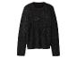 Pull noir duveteux à paillettes