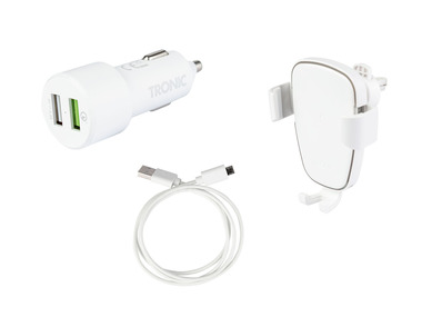 TRONIC® Support de téléphone pour voiture avec fonction de charge QI, 12 / 24 V