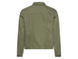 Groen denim jack met lange mouwen.