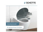 Een grijze toiletbril met softclose functie van Schütte.