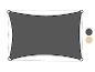 Voile d'ombrage rectangulaire gris foncé avec coins renforcés.