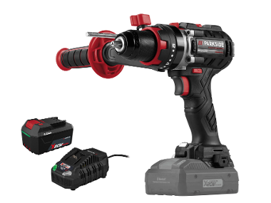 Set Perceuse-visseuse à percussion sans fil PARKSIDE® 20V avec chargeur 4,5A et batterie 4Ah