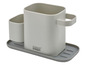 Égouttoir de cuisine gris Joseph Joseph avec deux contenants et un égouttoir