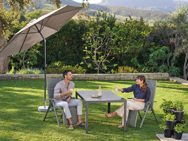 Aller en mode plein écran Table de jardin en aluminium anthracite plateau réversible LIVARNO home Toronto - Photo 2