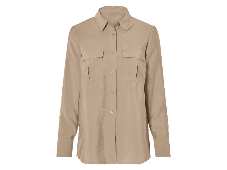 Beige overhemd met lange mouwen en knopen