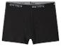 Caleçon boxer noir côtelé avec une ceinture grise et noire affichant le nom de la marque.