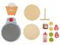 Ensemble de jeu de crêpes avec fruits et pâtes à tartiner.
