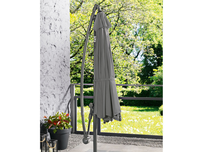 Ga naar volledige schermweergave: LIVARNO home Zwevende parasol Ø 300 cm, handzwengel - afbeelding 4