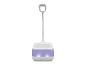 Lampe de bureau blanche avec humidificateur d'air intégré et éclairage de fond violet.