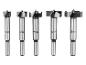 Un ensemble de cinq forets de 15, 20, 25, 30 et 35 mm de diamètre.