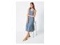 Midi jeansjurk en ballerina's: casual chique stijl.