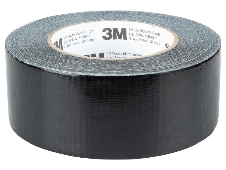 Een rol zwarte ducttape van 3M.