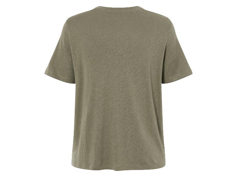 T-shirt vert olive en lin, vue arrière.